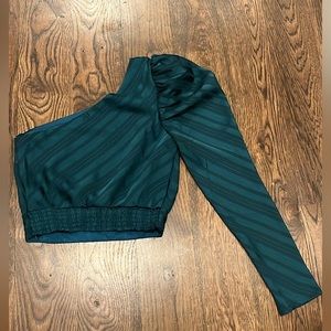 Peacock Blue one shoulder top